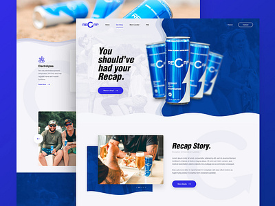 Recap Recovery Drink design drawingart drink energy recap recovery responsive ui ux web website