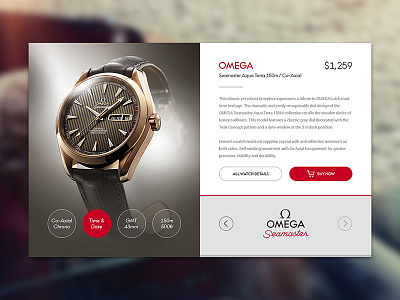Watch Widget design drawingart ecommerce omega photoshop responsive seamaster shop ui ux website widget