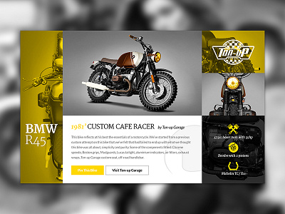 Cafe Racer Widget bike cafe design drawingart motorbike photoshop racer responsive ui ux website widget