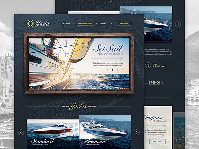 Yacht Rent & Sail boat design drawingart html5 old rent responsive sail ui ux website yacht