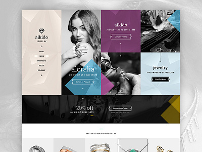 Aikido Jewelry aikido design drawingart flat fullscreen html5 jewelry minimal responsive ui ux website