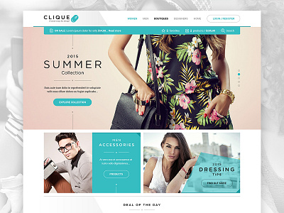 Clique clique design drawingart ecommerce html5 photoshop responsive shop ui ux web website