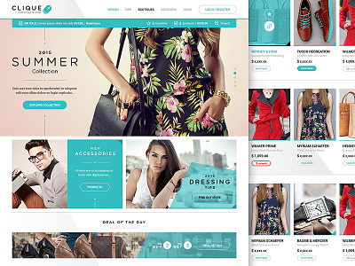 Clique on Behance behance clique design drawingart html5 photoshop responsive shop ui ux web website