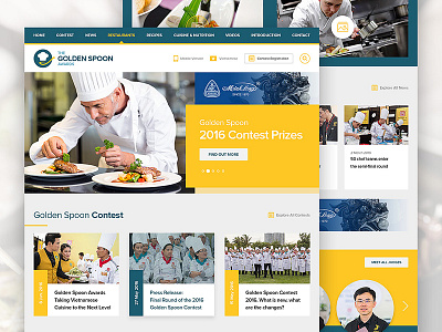 Golden Spoon Awards awards chef cooking design drawingart golden spoon ui ux web website