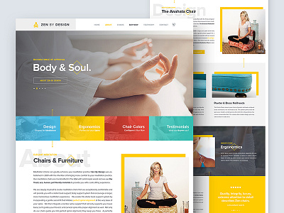 Zen By Design chairs clean design drawingart ecommerce minimal responsive shop ui ux web website