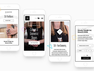 SUI Fine Geometry - Mobile design geometry handmade product responsive shop sui ui ux web webdesign webshop