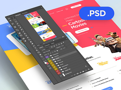 Disney Life - Free PSD clean colors disney drawingart free photoshop psd ui ux web webdesign website