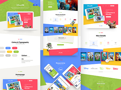 Disney Life on Behance behance clean concept design disneylife drawingart responsive ui ux web webdesign website