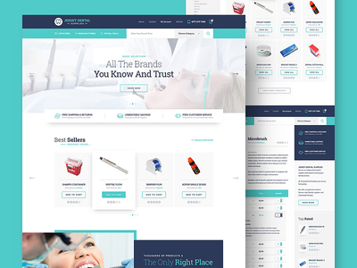 Jersey Dental Supplies dental design drawingart ecommerce responsive ui ux webdesign website