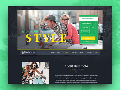 Bullimoto bullimoto design drawingart rent rental responsive ui ux vespa web webdesign website