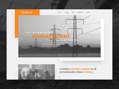 Ecolean concept consulting design drawingart environment header responsive ui ux webdesign website