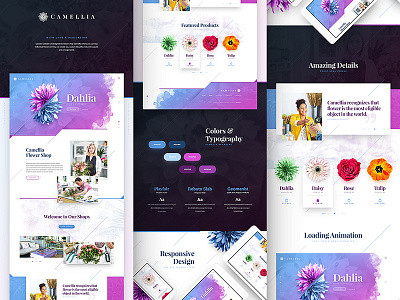Camellia on Behance behance case drawingart responsive study ui ux web webdesign website