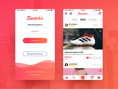 Switchii android app application design ios iphone mobile trading ui ux