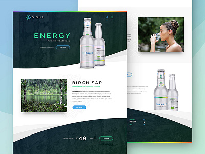 QIQUA birch bottle design logo packaging sap ui ux water web webdesign website