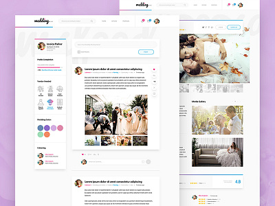 Wedding.com clean design drawingart minimal network responsive social ui ux web website wedding