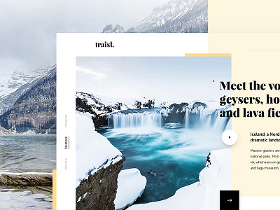 Traisl. clean design drawingart iceland island minimal nature travel ui ux web website