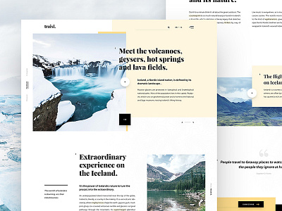 Traisl. clean design drawingart iceland island minimal nature travel ui ux web website