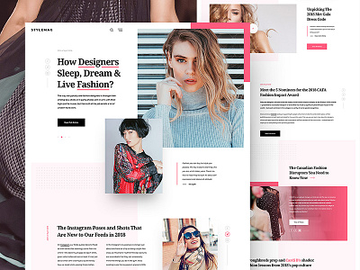 StyleMag clean design drawingart fashion magazine minimal ui uidesign ux uxdesign web website