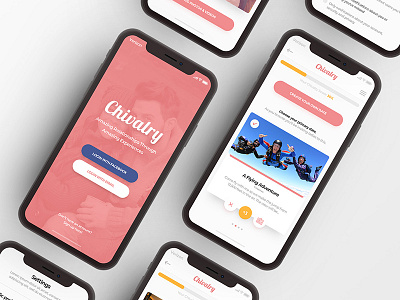 Chivalry Application app appdesign application clean dating design drawingart ios iphone minimal ui ux