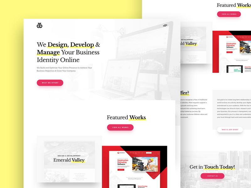 Jeff Byer agency clean design designagency drawingart minimal porfolio responsive studio ui uidesign ux uxdesign web webdesign website
