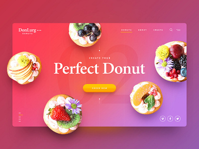 DonLurg Donuts clean concept design drawingart header layout minimal photoshop responsive typography ui ux web webdesign website