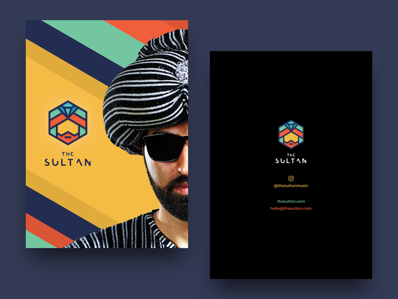 The Sultan - postcard clean design drawingart illustrator minimal music photoshop postcard print sultan