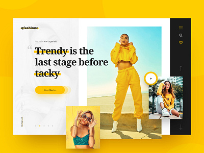 QfashionQ clean concept design drawingart exploration fashion header karl lagerfeld layout minimal photoshop responsive ui ux web webdesign website