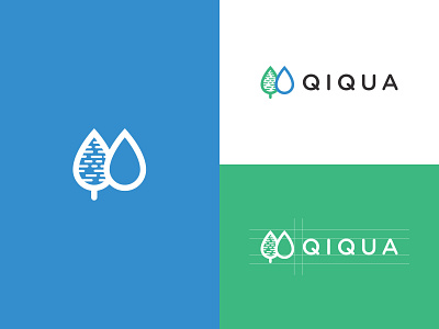 QIQUA Logo birch branding cgi design drawingart icon illustration illustrator logo typography vector water