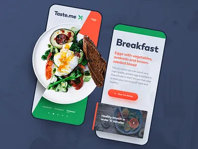 Taste.me breakfast brunch clean design dinner drawingart food lunch minimal photoshop plate recipe responsive taste ui ux vegan vegetarian web website