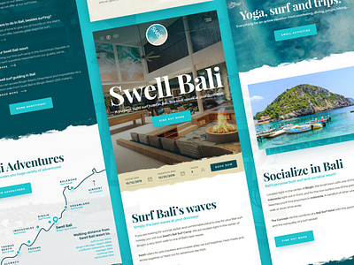 Swell Bali Mobile bali beach clean design drawingart friends hotel kite minimal photoshop resort responsive surf surfing ui ux web website