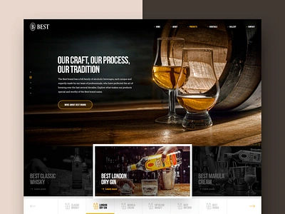 BEST beverage design drawingart drink gin liquor marula photoshop product responsive ui ux vodka web website whiskey whisky