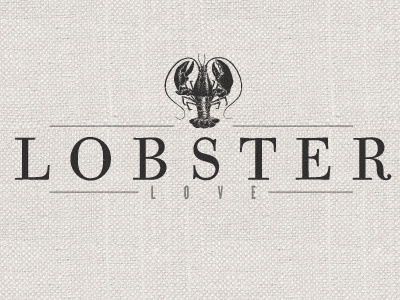 Lobster Love illustration lobster logo mark