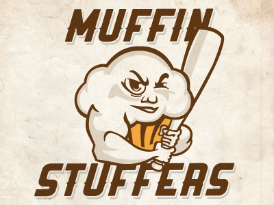 Muffin Stuffers Softball branding illustration muffin