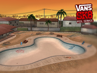 Vans Sk8 Pool Service iPhone Game 3d environment art direction game design skateboarding texturing vans