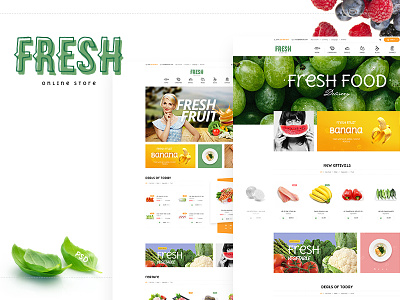 Fresh - Organic store PSD Template food fresh fruit organic ui