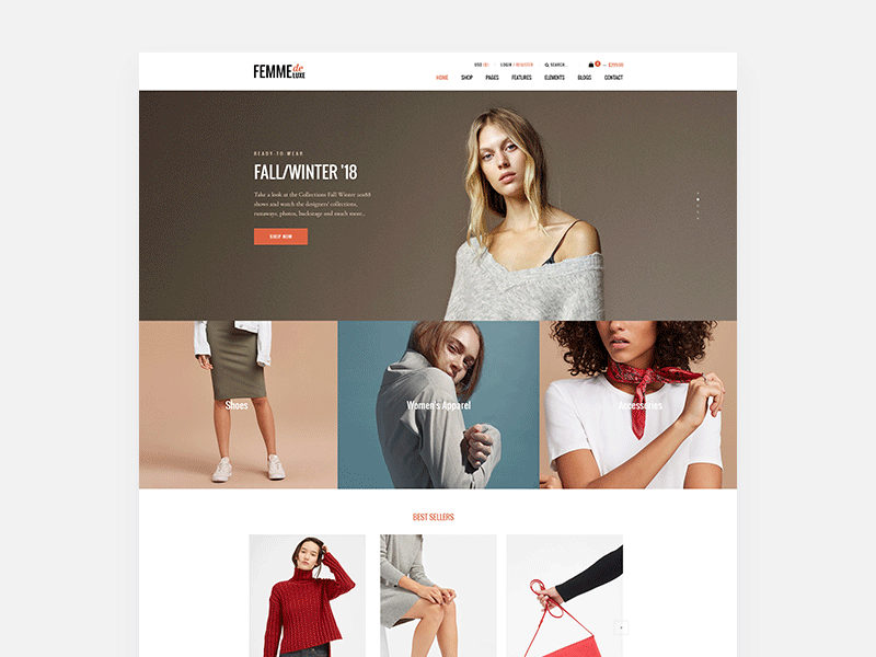 💋 Femme De Luxe 👑 Coming soon... ecommerce fashion shop ui ux