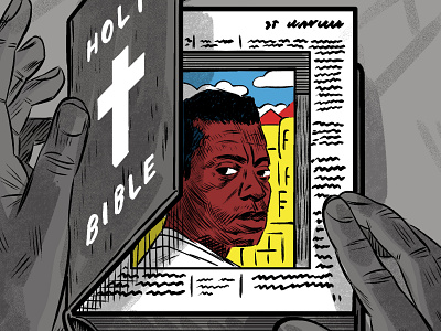 NYT opinion - How I Learned That Jesus Is Black editorial illustration illustration james baldwin newyorktimes portrait