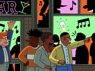 LEVEL MAN - Only Black Guy In The Office character editorial illustration illustration