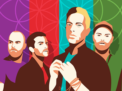 Coldplay design flat illustration minimal vector