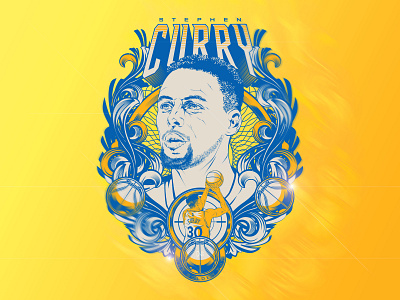 Stephen Curry basketball design face illustration logo nba sport vector vintage warriors
