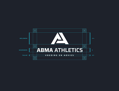 Logo Lockup for Abma Athletics aa logo grid gym health letter a logo lockup logo logo lockup logogrid monogram logo