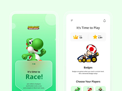 Mario kart Game UI branding gamedesign productdesign ui