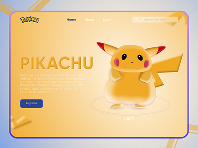Pikachu landing page character design figma landing page pokemon ui uidesign uiux visual