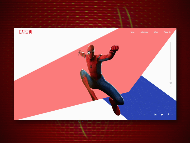 Spider man landing page design interaction design landing page motion motion design ui uidesign uiux web webdesign