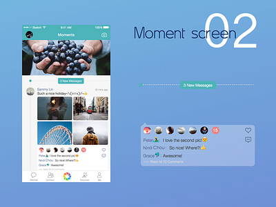 Wechat Redesign-Moments ios mobile redesign ui ux wechat