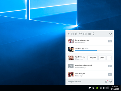 Jumpshare Windows App Design