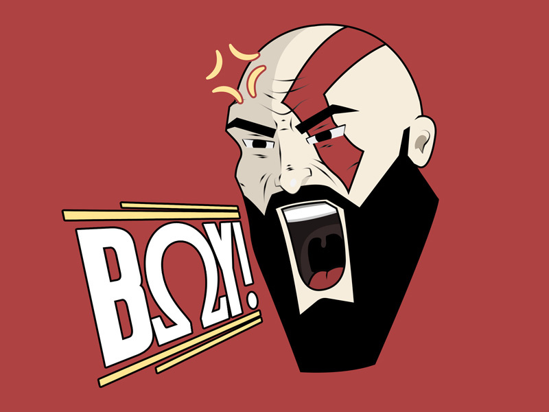 Angry God of War drawing video games graphic art god of war games character art vector illustration photoshop