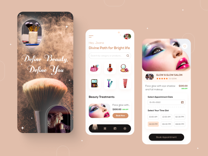 Beauty Products & Treatment App - UI Concept by Hiren Parmar on Dribbble