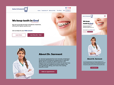 UI Design: Saline Orthodontics app branding design doctor figma graphic design landingpage phone simple ui ux website