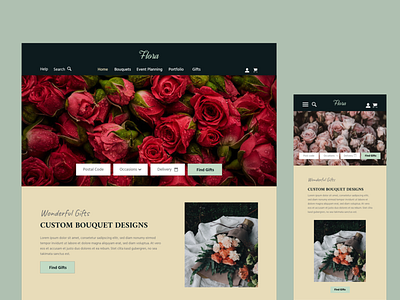 Responsive website design for a Flower Shop